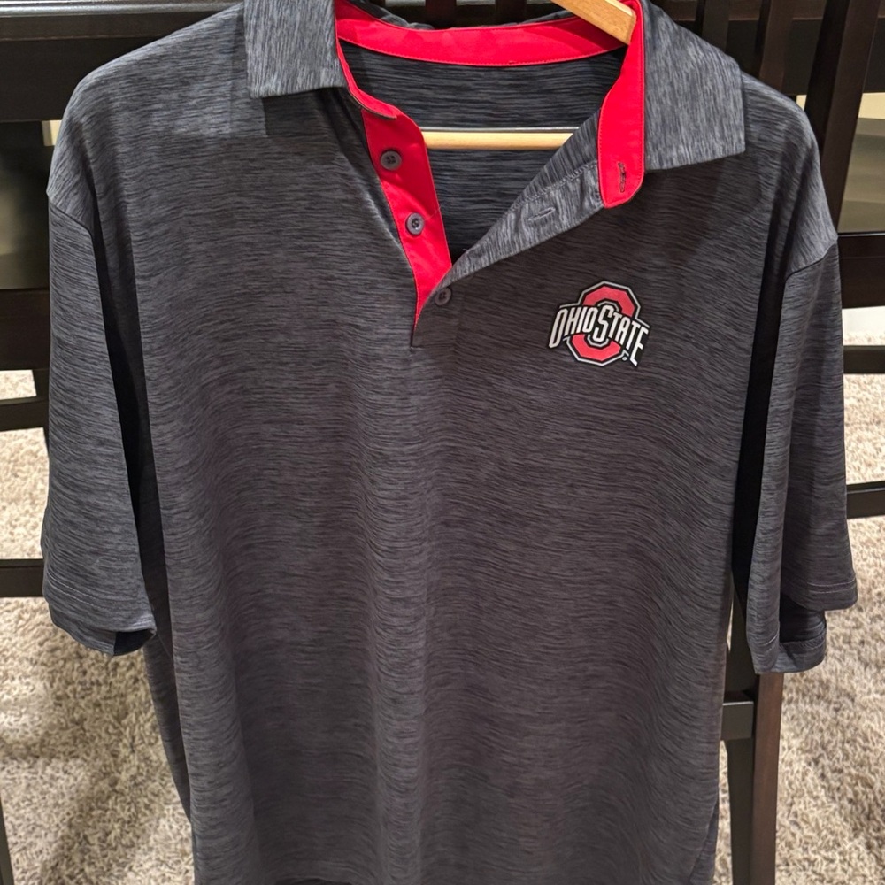 Ohio State Men's Gray Polo Shirt